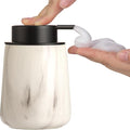 Enra Ceramic Foaming Soap Dispenser,12 oz Marble Foam soap Dispenser Bathroom Refillable Hand Soap Dispenser for Bathroom Kitchen with Easy-to-Press Pump(Marble Foam Type)
