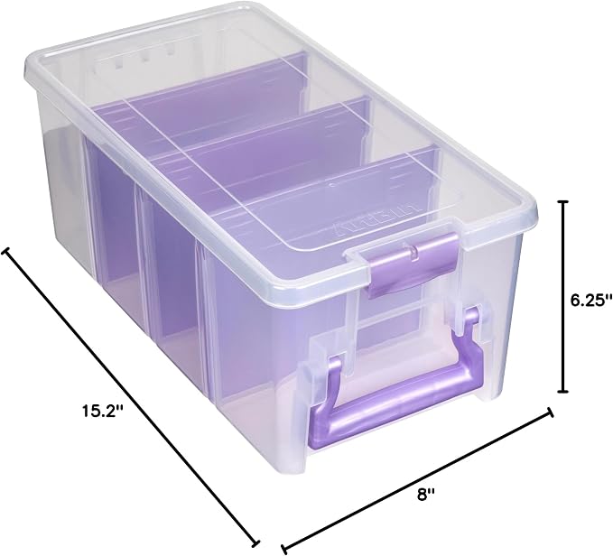 ArtBin Semi Satchel Portable Craft Organizer with 3 Dividers - Clear Plastic Storage Case for Art & Craft Supplies (Pack of 4)