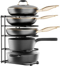 ORDORA Pots and Pans Organizer Rack under Cabinet 13.58" Tall, 5-Tier Pan Organizers inside Cabinet, Space Saving Kitchen Storage Pot Rack for Baking Pan Cast Iron Skillets Cookware - No Assembly