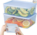 carrotez Flexible Freezer Storage Containers with lids, 2Pack 8.5cup Blue