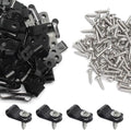 100 Pcs 1/4 Inch Black Nylon Screw Mounting R-type Cable Clip | 6.4mm, Wire Management, Stainless Steel Screws Included