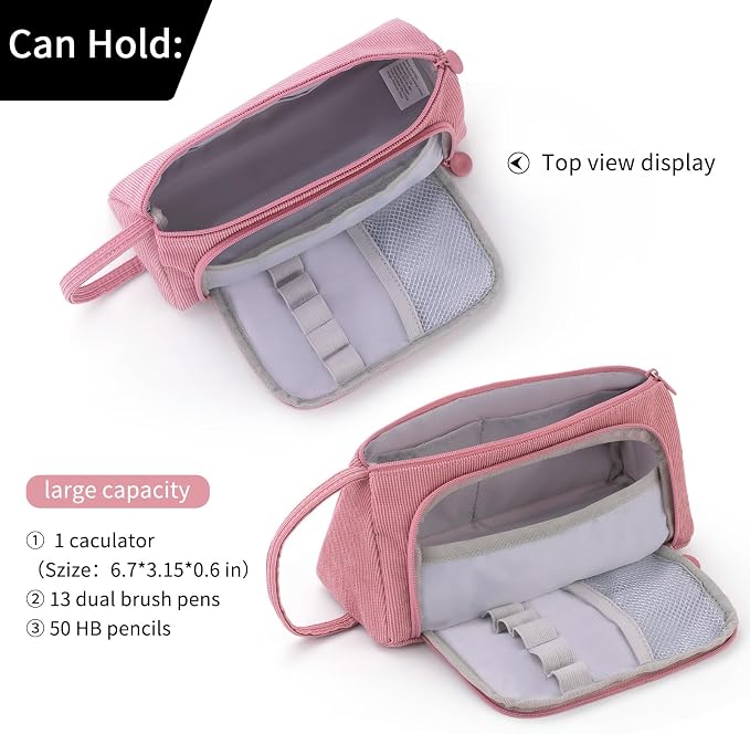 EASTHILL Big Capacity Pencil Case Pouch Pen Case Simple Stationery Bag School College Office Organizer for Teens Girls Adults Student