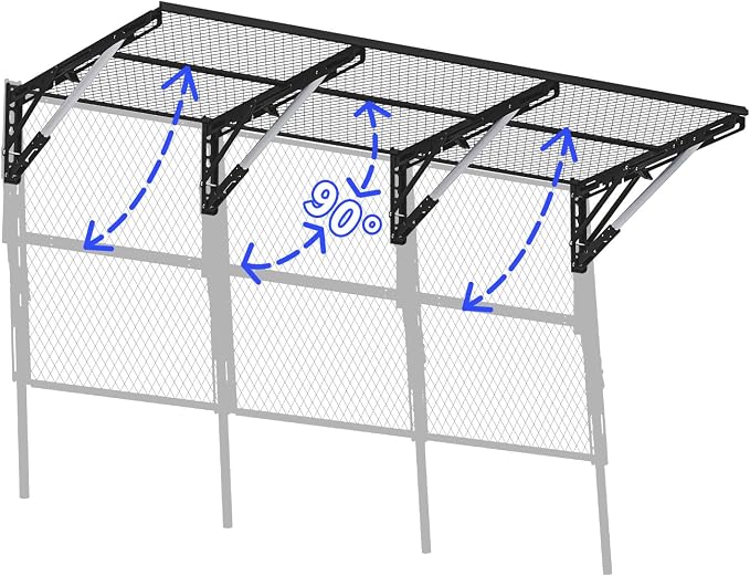 Heavy Duty Foldable Garage Storage Shelves Wall Mounted Metal Rack Unit Organizer with Removable Edge Barriers, Adjustable System for Corner Wall Use, 52.76 Inch Long 24.45 Inch Large