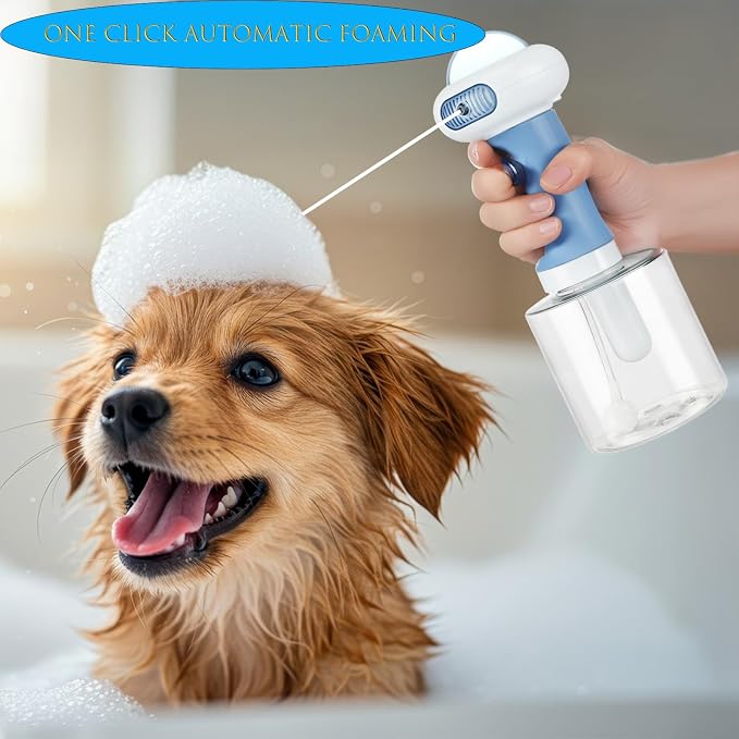 WINB Electric Dog Cleaning Foam Machine Sprayer, Electric Dog Shampoo Dispenser,IPX7 Cat Shampoo Sprayer,Pet Bath Supplies Automatic Foaming for Dog Deep Cleaing, for Bathroom & Kitchen