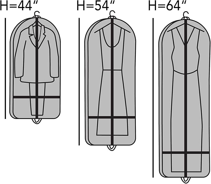 Covermates Keepsakes Garment Bag Set for Closet Storage and Travel – Breathable Suit and Dress Bags with ID Window and Carrying Handles – Heavy-Duty Hanging Wardrobe Protection Set, Blue