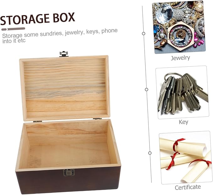 Homoyoyo Multifunctional Storage Bin Wooden Storage Organizer Desktop Wooden Organizer
