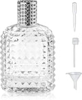 100ml/3.4 Oz Glass Spray Bottle Perfume Atomizer,Empty Travel Refillable Perfume Spray Bottle with 3 Kinds of Dispenser (A1)