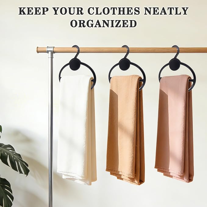 100pcs Scarf Hanger Belt Holder, Scarf Organizer for Closet Space Saving | Plastic Scarf Hangers for Closet Storage Holder, Hanging Scarf Holders for Closet, Belts Hanger forTies Headbands Clothing