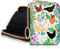 Blusabaca Women's RFID Wallet, Chicken Small, Leather, Waterproof, RFID-Blocking, 12 Card Slots, 2 Coins | Removable Keychain, Case with Zipper, Vegan PU Leather, Cash Coin Pocket, Business Accordion Purse, Ladies Female Gift