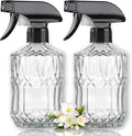 Clear Glass Handheld Spray Bottle, 2pack | 15oz Refillable Adjustable Nozzle Spray Bottle, Multi-Use Mist Sprayer for Plants, Hair, Cleaning, Gardening and Pet Care