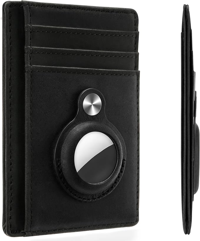 Slim Minimalist Front Pocket Air Tag Wallet, RFID Blocking Card Holder Wallet with Airtag Holder