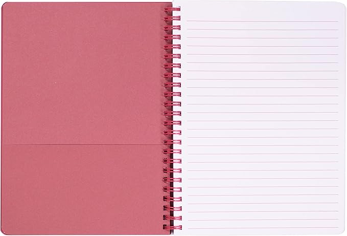 Steel Mill & Co Cute Mini Spiral Notebook, 8.25" x 6.25" Journal with Durable Hardcover and 160 Lined Pages, Rose Floral