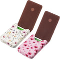 Outus 2 Pcs Business Card Holder, PU Leather Business Card Case Pocket Wallet with Magnetic Shut for Men Women(Pink and White,Floral)