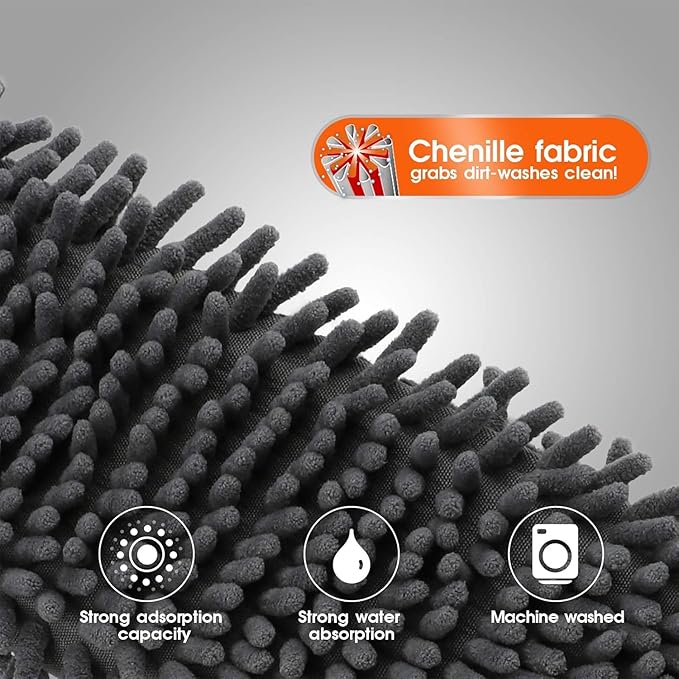 MASTERTOP Professional Chenille Microfiber Mop Pad Set - Mop Refill, Microfiber Mop Head, Mop Replacement Pads, Machine Washable, 3pcs, Only for ASIN B07G42MS96, B09XHQ3FYF