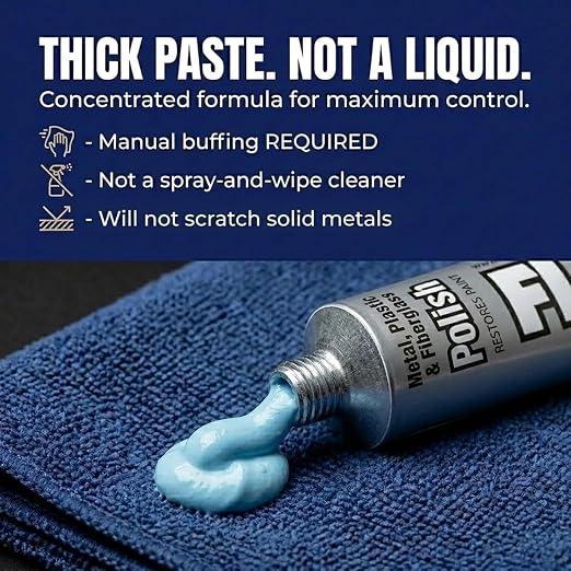 Flitz Metal Polish Paste - 5.29oz USA-Made Polish for Solid Chrome, Stainless Steel, & Aluminum - Non-Abrasive for Light Oxidation - Requires Manual Buffing - Not for Plated/Coated Surfaces (10-Pack)