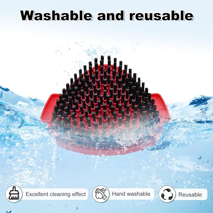 Mop Scrub Brush Head for O-Cedar EasyWring, Scrubber Mop Attachment 2-Pack | Upgraded full bristles, no hollow center. Fits 1-Tank spin mop system. Fits O-cedar mop replace head scrubber grout brush