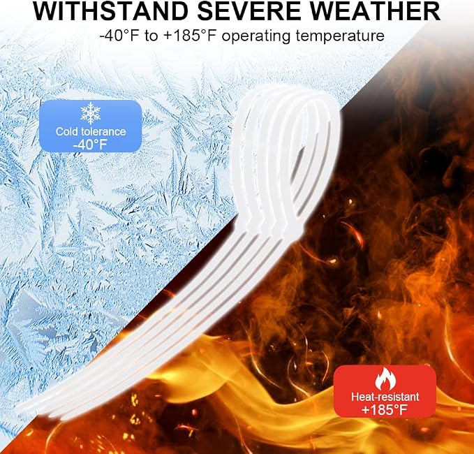 Clear Zip Ties Heavy Duty 8 Inch(100 Pack), 50lb, White Cable Ties, Zipties | Made of Premium Plastic Nylon, UV Resistant & Weatherproof, Ideal for Indoor & Outdoor Wire Ties & Electrical Cord Management
