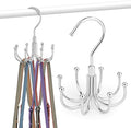 ZEDODIER 2 Pack Purse Hanger Organizer for Closet, Rotatable Sturdy Purses Holder Holds 16 Bags, Metal Space Saving Closet Organizers and Storage, Silver