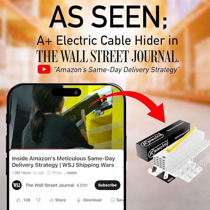 Custom Cable Raceway Kit - 4 FT Long Sections (1" x 0.63") Cord Cover Wall - Pre-Applied Adhesive Wire Hider for TV on Wall - Build Your Own Cable Management System