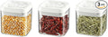Felli Flip Tite Food Storage Container 4" Small Size Airtight Lid Lock Top, Stackable Kitchen Canister for Space Saving, Pantry Fridge Cupboard Organizer, Spice Seasoning Pet Treats Snack (0.5 qt)