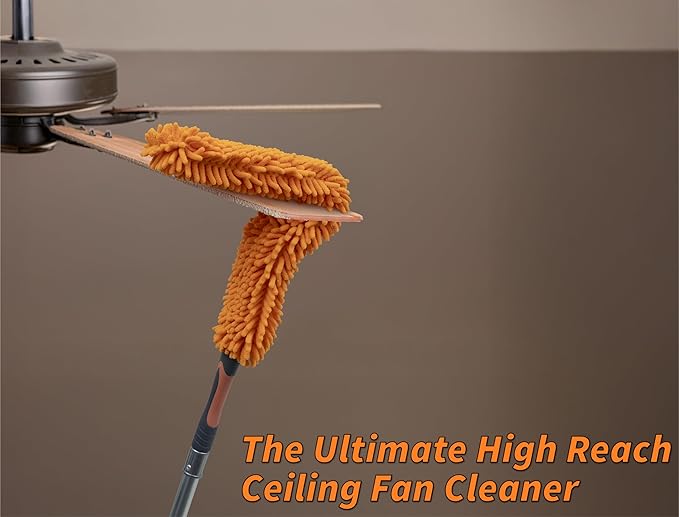 Long Handle Duster for Cleaning with Extension Pole 18-60" | Extendable Microfiber Duster // Washable, Bendable, Flexible Ceiling Fan Cleaner Duster // Cleaning Tool for High Ceilings