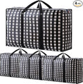 Heavy Duty Large Moving Bags - 162L Big Organizer Storage Bags With Durable Zipper, Waterproof Oversized Jumbo Organizers for Clothes, Bedding, Comforter, Pillow (Set of 4)