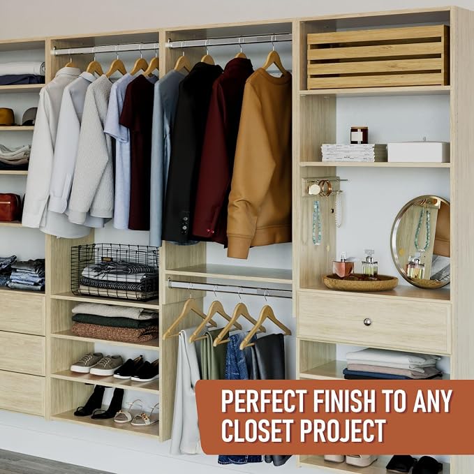 B&B HARDWARE Closet Evolution Classic Vertical Panels Up to 80 Inch – Pre-Drilled Organizer Units – Scratch Resistant Laminate, Compatible with Closet Systems & Accessories (Hardrock Maple, Pack of 2)