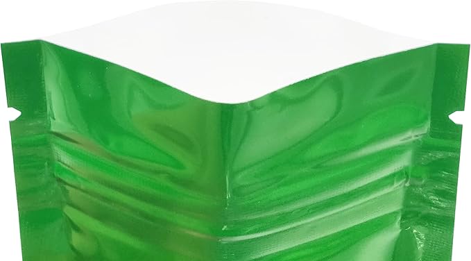 100PCS Customized Mylar Zipper Bags,Clear Front Resealable Packaging Pouches For Food Storage,Single Color Printing for Logo/Text/QR Code (Green, 6.5 * 9CM/2.6"*3.5"-100PCS-One Color Print)