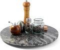 Marble Lazy Susan, 16 in Lazy Susan Turntable Organizer for Cabinet Pantry Kitchen Countertop Fridge Bathroom Makeup Vanity Countertop - Blue Fantasy