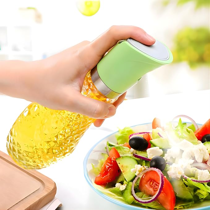 ELM & ASH Glass Olive Oil Sprayer for Cooking, 260ml Fine Mist Spray Bottle for Air Fryer, Salad, Vinegar & BBQ