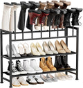 DIMJ Boot Rack 4-Tier - Black Metal Boot Storage Rack for Tall Boots Organizer Tall Boots, Multiuse Shoe Rack for Boots, Sneakers, High-Heel, Entryway, Fits 8 Pairs