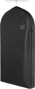 Whitmor Deluxe Suit Garment Bag, 38" Heavy Duty 3" Gusset Clothes Cover for Suits, Jackets & Uniforms, Water-Repellent Polyester with ID Pocket & Full-Length Side Zipper, Black