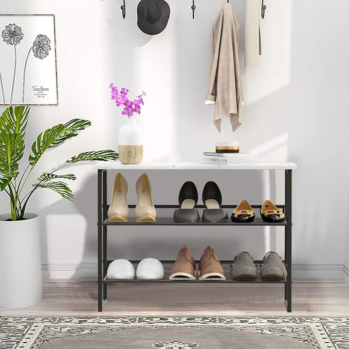 Garden 4 you Shoe Rack for Entryway Closet, Metal Mesh Shoe Organizer | Adjustable