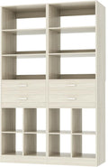 44" Storage Unit with Drawers and Shelves, Greige Oak