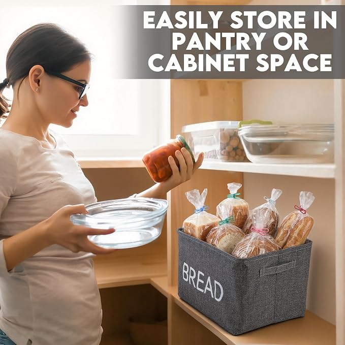 Newtay 17 Pcs Bread Basket Sets, Bread Storage Bin for Pantry Shelves with 16 Pcs 2 Inch Chip Clips, Kitchen Basket Organizer for Home, Chips, Popcorn, Candy, Pretzels