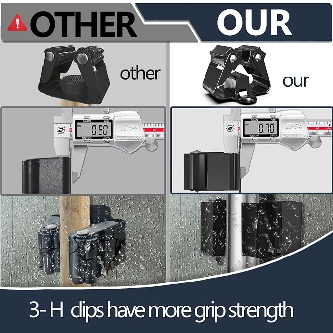 3-H Broom Holder Wall Mount 30 Pack, Heavy Duty Stainless Steel Mop and Broom Organizer Clips, Strong Grip Wall Mount Holders for Garage, Garden, Laundry Room & Utility Closet, Black