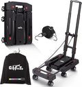 Folding Hand Truck Lightweight Hand Truck Dolly Foldable,Luggage cart with 6 Rotate Wheels, Utility Cart with Adjustable Handle,Collapsible Dolly for Moving (Black)