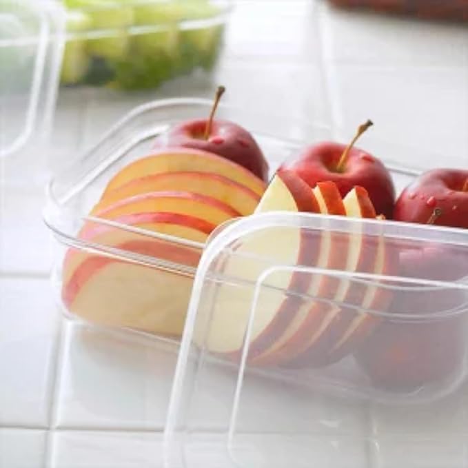 Lustroware (Set of 5) Micro Clear Food Storage Containers with Lids – BPA-Free, Airtight, Stackable, Tritan Plastic, Microwave & Dishwasher Safe, Pantry Organizer – Made in Japan