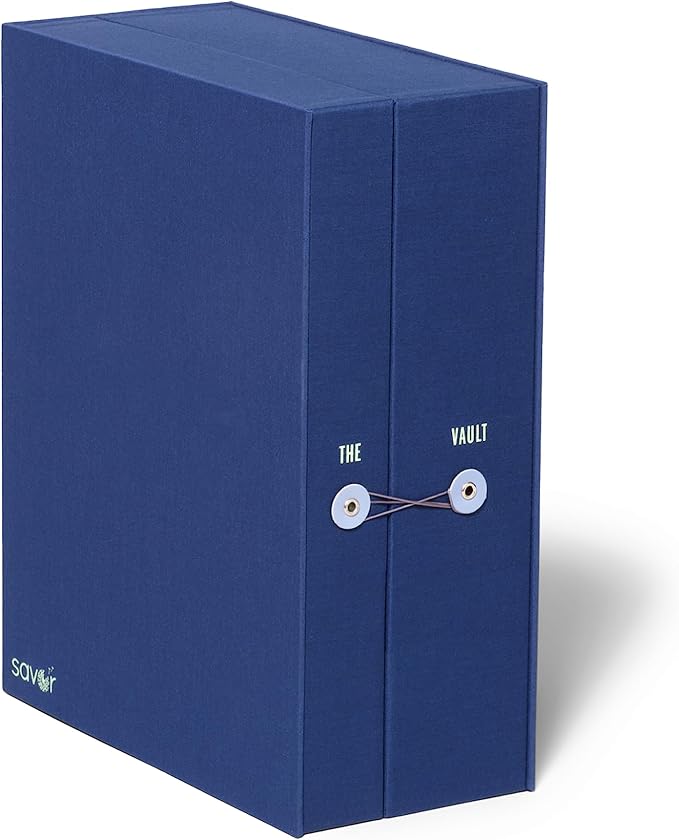 Savor | Pet Memorial Box for Dog, Cat, and Other Pets | Pet Loss Sympathy Gift and Keepsake Box for Vet Records, Tags, Collars, Toys, and More (Blue, Standard Style)