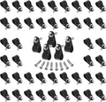 60pcs 3/8 Inch Nylon Cable Clamps, Black R-Type Wire Cable Clips | with M4 Screws, Screw Mounting Cord Fastener, Wire Conduit Clamp, for Wire Management