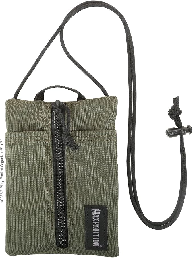 MAXPEDITION Platy Pocket Organizer, Durable EDC Tool Pouch for Men, Neck Wallet with Paracord Lanyard, Holds Flashlight, Multitool, Pen, Notebook
