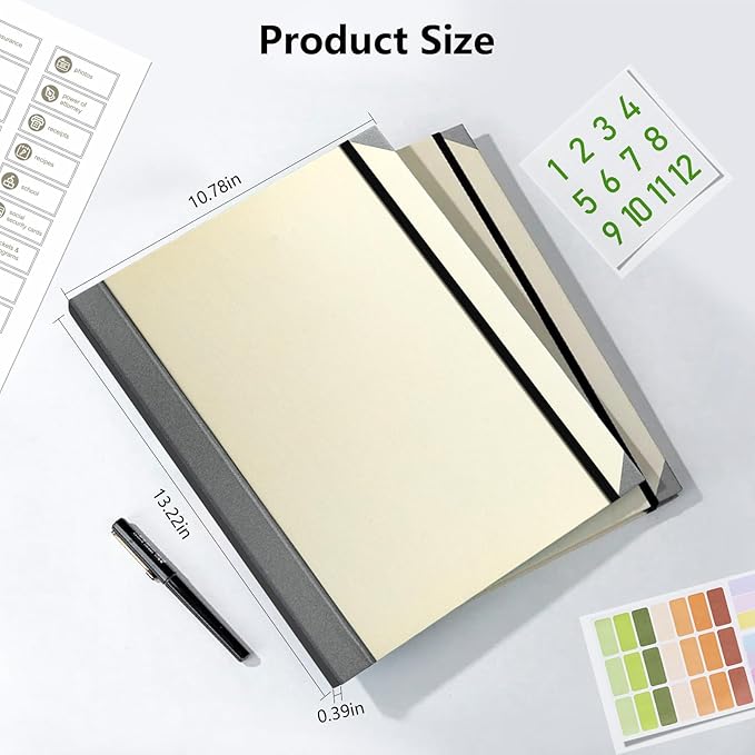 Document Organizer, File Folder with Labels and Pockets, Expanding Storage Folder for Important Papers, Emergency Binder, Birth Certificates and Letters, Ideal for Home Files Organization(Yellow)
