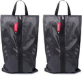 pack all Plus-Sized Shoe Bag for Travel, Water-Resistant Shoe Pouch for Gym, Odor-Resistant Soccer Cleats Bag for Sport (Black, 2-Pack)