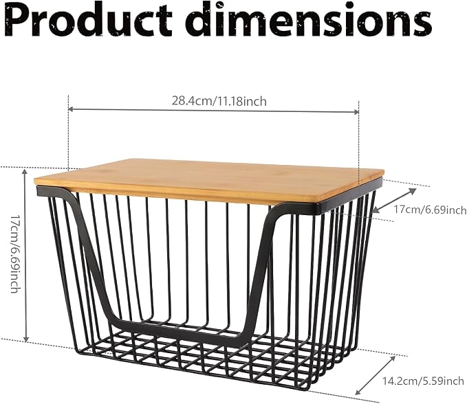 1 Pack Fruit Basket for Kitchen Counter, Stackable Pantry Organizers Storage, Large Wire Storage Basket Suitable for Storing Fruits, Onions, Potatoes, and Vegetables