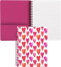Steel Mill & Co Cute Mini Spiral Notebook, 8.25" x 6.25" Journal with Durable Hardcover and 160 Lined Pages (Hearts)