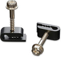 THE CIMPLE CO Mini Screw-in Cable Clips and Fasteners - Indoor/Outdoor Single Screw Clips - 3mm Wire Clamps for Fiber Optic Cables and Thermostat, Ground Wires - 3 mm (1/10 Inch), Black, 100 PCS