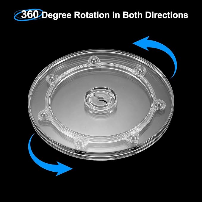 uxcell 4Pcs Acrylic Lazy Susan Turntable, 6 Inch Clear Turntable Organizer Ball Bearing 360 Degree Rotating Tray for Spice Rack Table Cake Kitchen Pantry Decorating Bathrooms