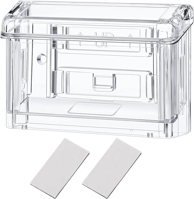 Vicenpal Outdoor Acrylic Business Card Holder Wall Mount, Peel and Stick | Clear wall mount display, no drill install, fits office store front door, resistant acrylic, holds standard business cards