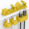 6 Pack Magnetic Cable Clips [1s Open/Lock], Cord Organizer Holder | Strong Adhesive Desk Cable Management- Organize Charging Cords Neatly for Home, Office, Car,Desk, Nightstand-Yellow