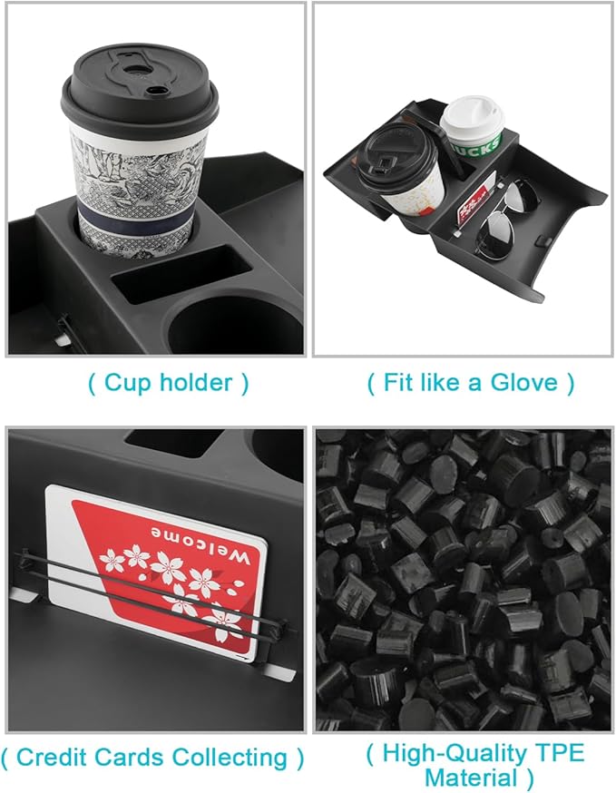 CDEFG 2Pcs Lower Center Console Tray Floor Console Organizer with Cup Holder Compatible with 2025 2026 Hyundai Tucson Limited Accessories Middle Console Storage Box